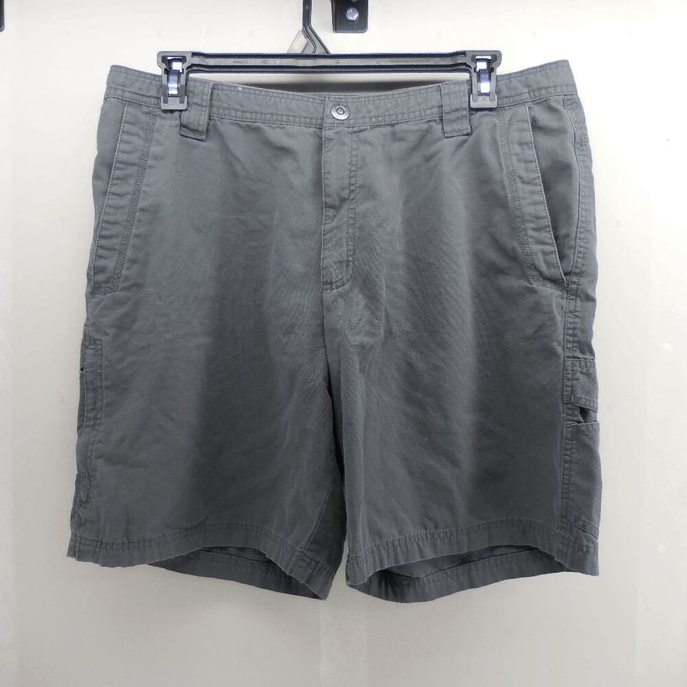 Columbia Mens Hiking Shorts Size 38W Gray Omni Shield Zip Pocket‎ Travel 9"L